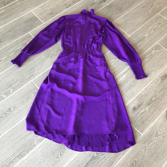 Isabel Marant Etoile Yescott Asymmetrical Dress 100% Silk High Neck Size 6 - Picture 6 of 12